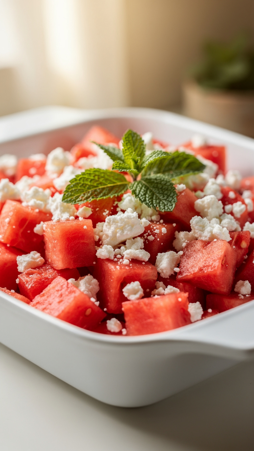 Fresh Watermelon Salad with Honey Lime Vinaigrette