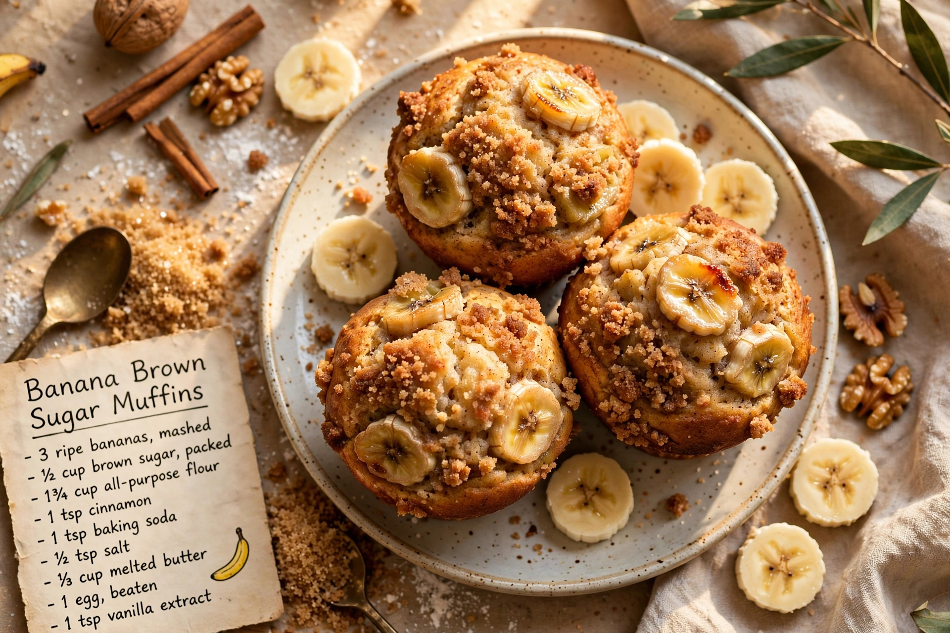 Banana Brown Sugar Muffins