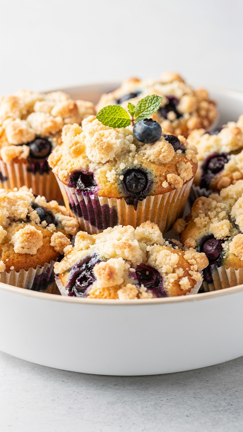 Blueberry Muffins with Crumble Topping
