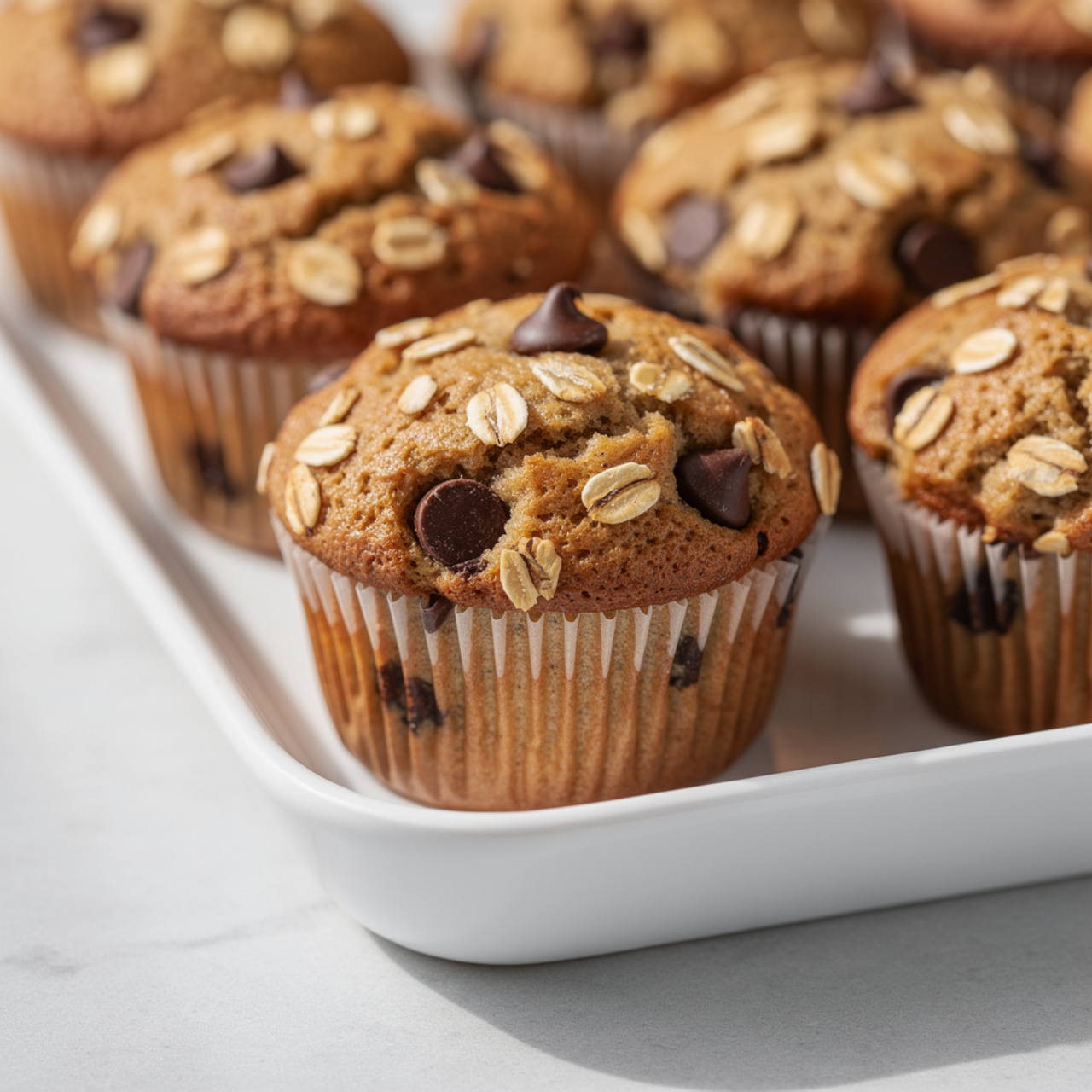 Oatmeal Chocolate Chip Greek Yogurt Muffins