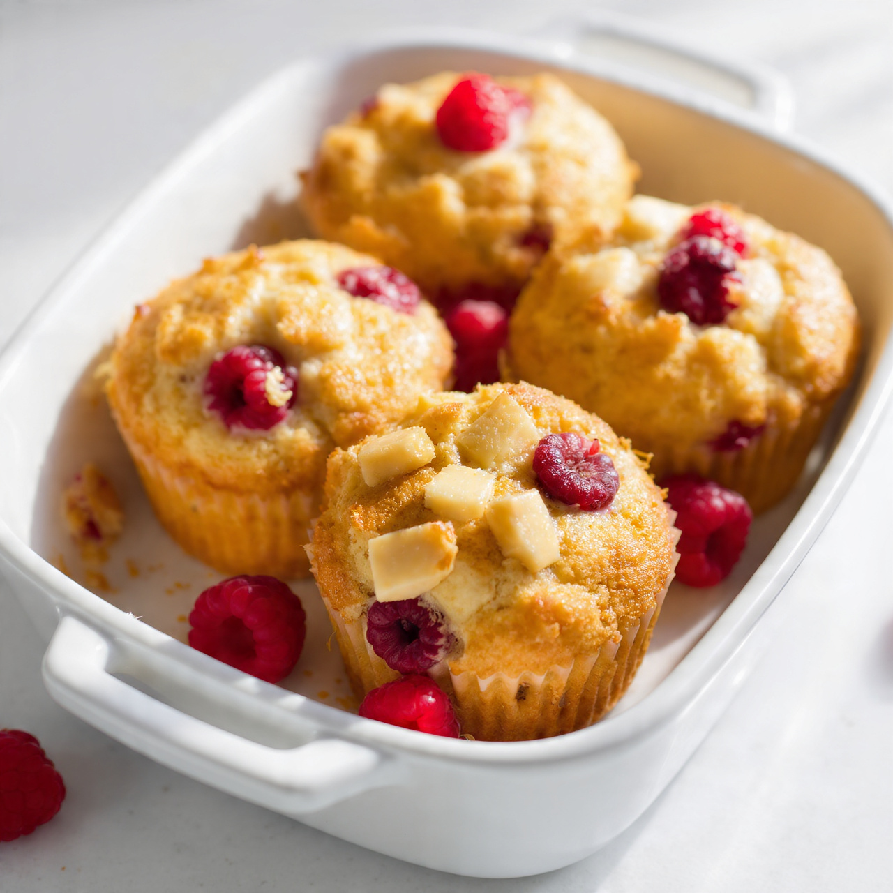 White Chocolate Raspberry Muffins